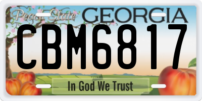 GA license plate CBM6817
