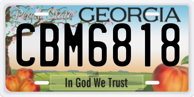 GA license plate CBM6818