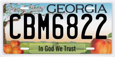 GA license plate CBM6822