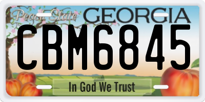 GA license plate CBM6845
