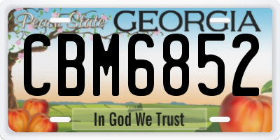 GA license plate CBM6852