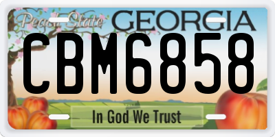 GA license plate CBM6858