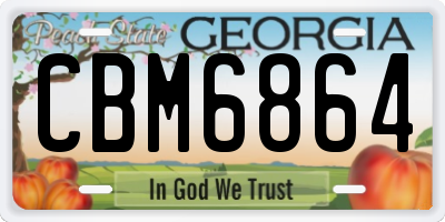 GA license plate CBM6864