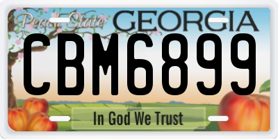 GA license plate CBM6899