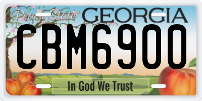 GA license plate CBM6900