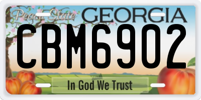 GA license plate CBM6902