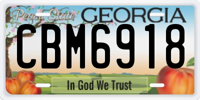 GA license plate CBM6918