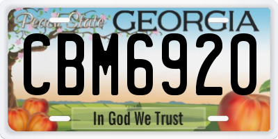 GA license plate CBM6920