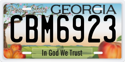GA license plate CBM6923
