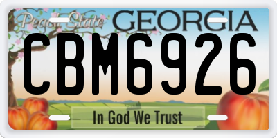 GA license plate CBM6926