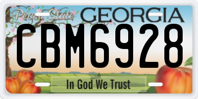 GA license plate CBM6928