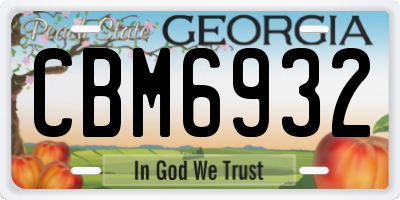 GA license plate CBM6932