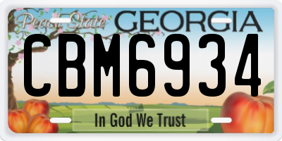 GA license plate CBM6934