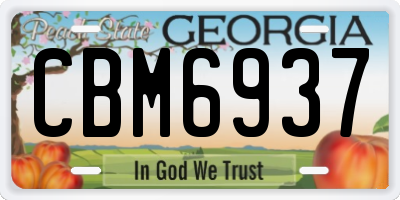 GA license plate CBM6937