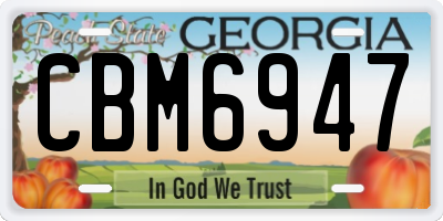 GA license plate CBM6947