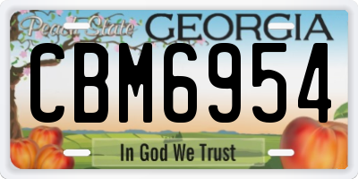 GA license plate CBM6954