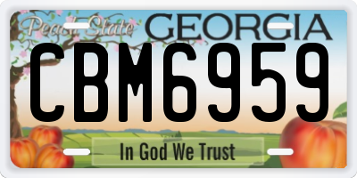 GA license plate CBM6959