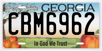 GA license plate CBM6962
