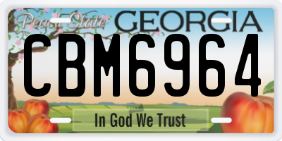 GA license plate CBM6964