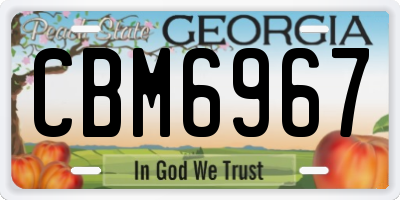 GA license plate CBM6967