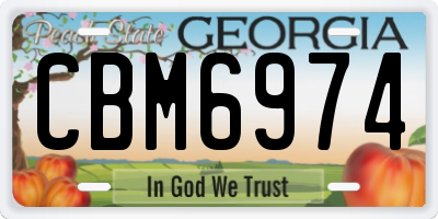 GA license plate CBM6974