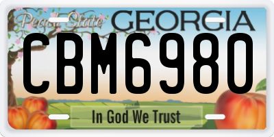 GA license plate CBM6980