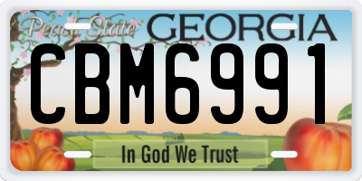 GA license plate CBM6991