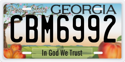 GA license plate CBM6992