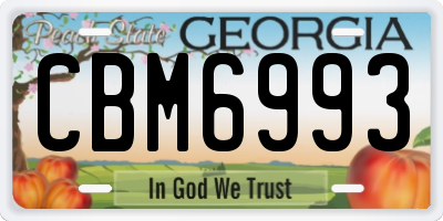 GA license plate CBM6993