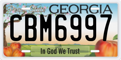 GA license plate CBM6997