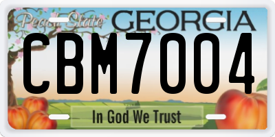 GA license plate CBM7004