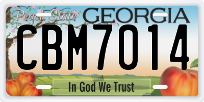 GA license plate CBM7014