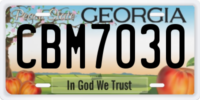 GA license plate CBM7030