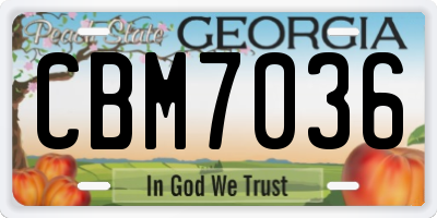 GA license plate CBM7036