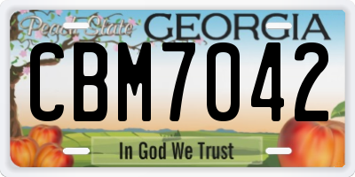 GA license plate CBM7042