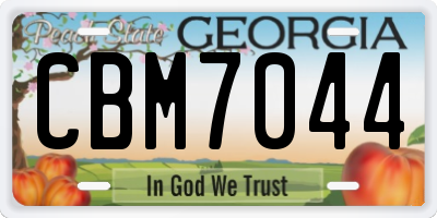 GA license plate CBM7044