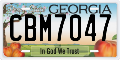 GA license plate CBM7047