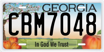GA license plate CBM7048