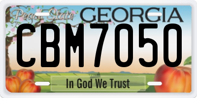 GA license plate CBM7050