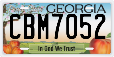 GA license plate CBM7052