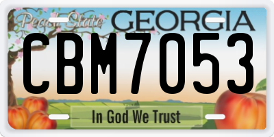 GA license plate CBM7053