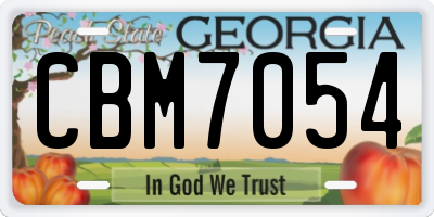 GA license plate CBM7054