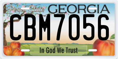 GA license plate CBM7056
