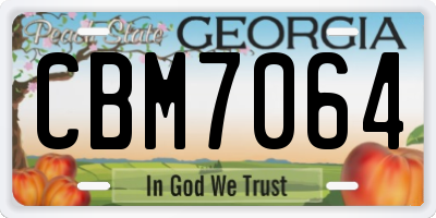 GA license plate CBM7064