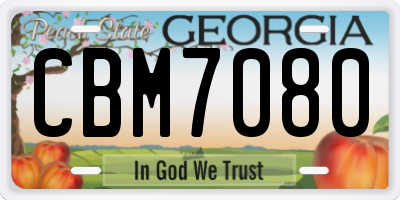 GA license plate CBM7080