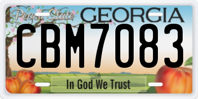GA license plate CBM7083