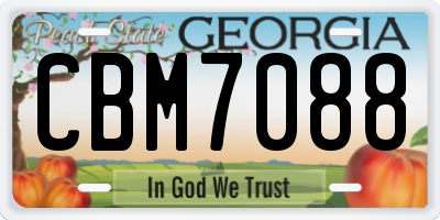 GA license plate CBM7088