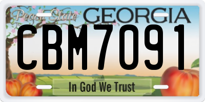 GA license plate CBM7091