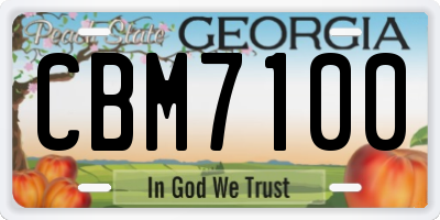 GA license plate CBM7100
