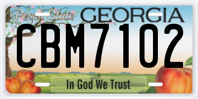 GA license plate CBM7102